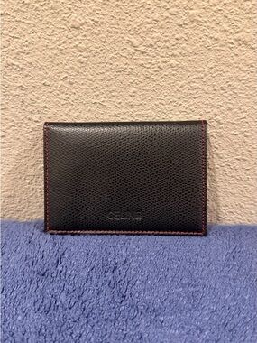 Celine Cardholder in Black Leather with Red Interior